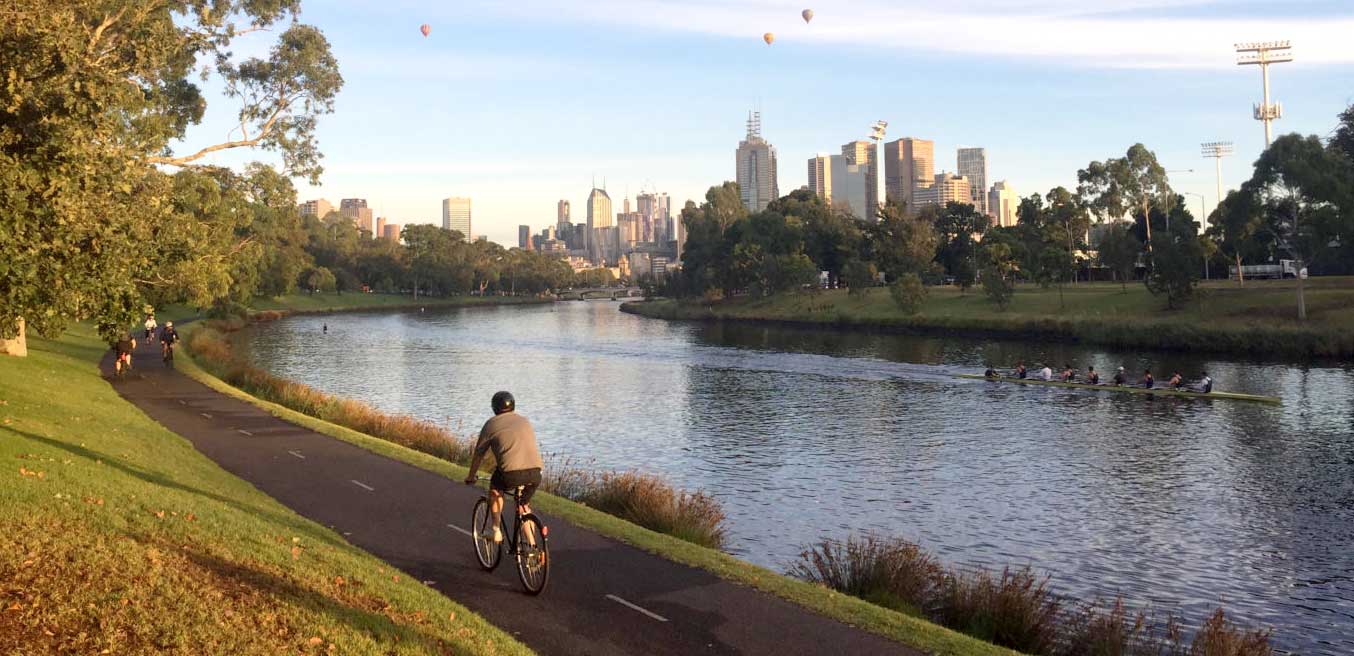 The Yarra River, as it winds through Melbourne